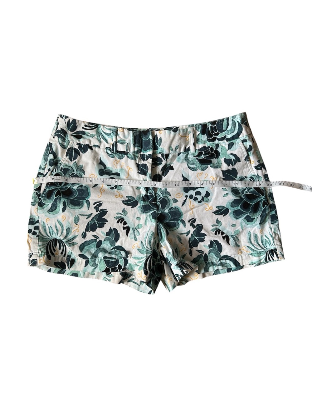Ann Taylor LOFT Water Color Floral Cotton Chino Shorts Women’s Botanical Coastal - Picture 4 of 7